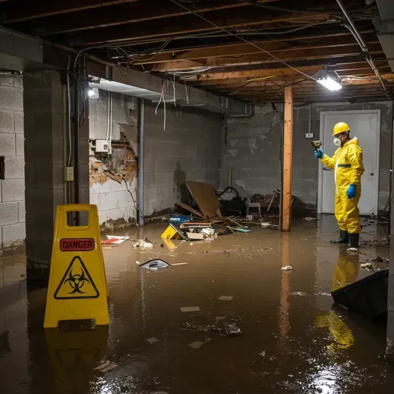 Flooded Basement Electrical Hazard in Baldwin, GA Property