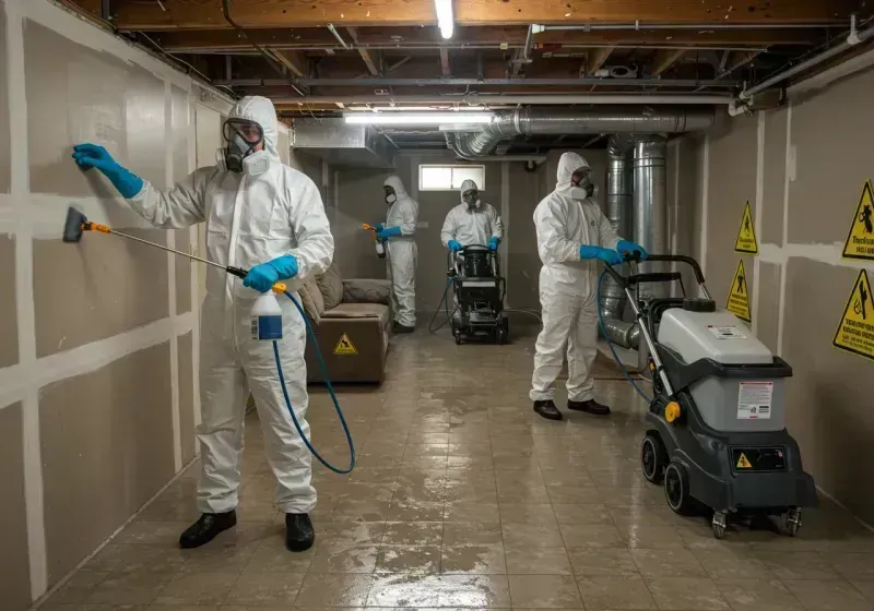 Basement Moisture Removal and Structural Drying process in Baldwin, GA